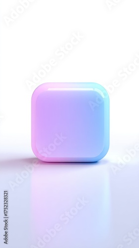 Abstract Cube with Gradient Colors and Rounded Edges.