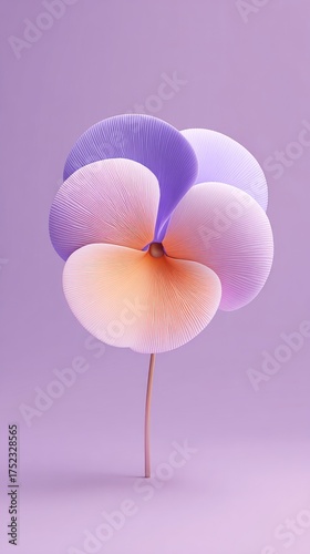 Abstract flower with soft colors and a minimalist design.