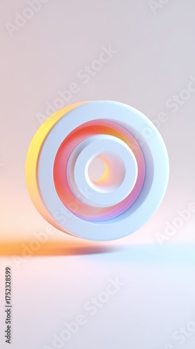 Abstract geometric design with concentric circles and soft lighting.