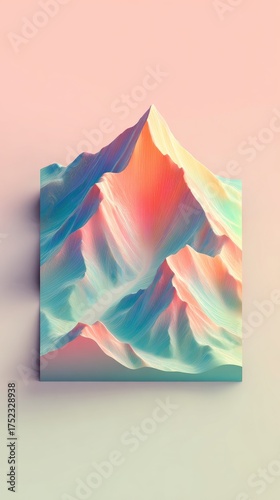 Abstract Mountain Art - Colorful Peaks and Artistic Rendering.