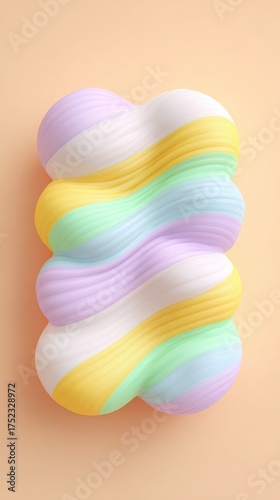Abstract pastel colors bubble shape design on peach background.