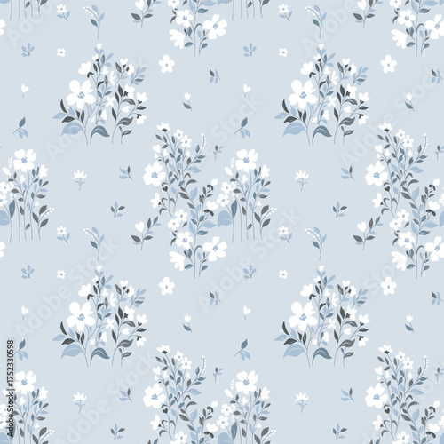 Tiny flower pattern. Ditsy floral seamless pattern. Small little flower background. Hand draw repeat pattern. Ditsy print. Wallpaper design. Ditsy floral flower pattern for fashion, fabric, texture