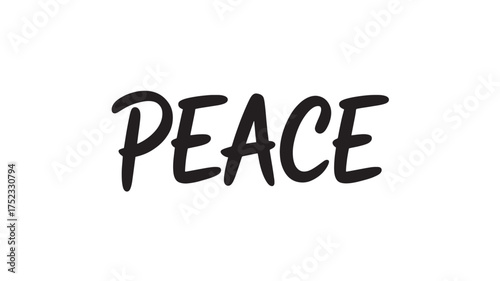 Peace typography design hand-lettered word art simple vector illustration isolated on white background