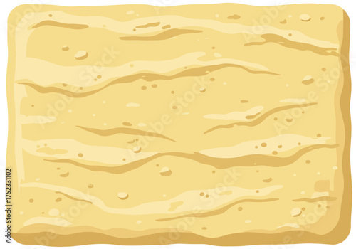 Cartoon Matzah Cracker with Light Brown Texture and Small Bubbles.