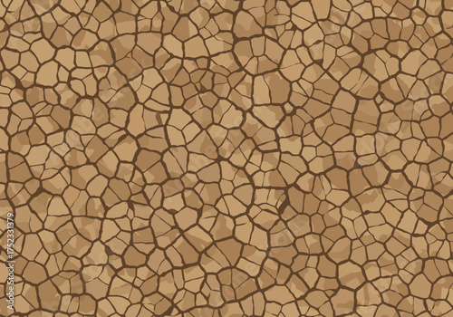 Cracked Earth Texture: Arid Land Pattern with Brown Tones.