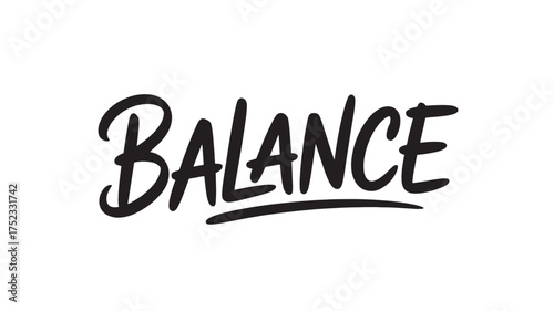 Balance typography design hand-lettered word art perfect for wellness and lifestyle branding