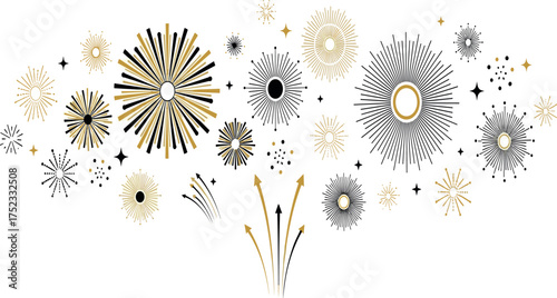 Festive Fireworks An Elegant Illustration of Celebratory Explosions, Perfect for Occasions
