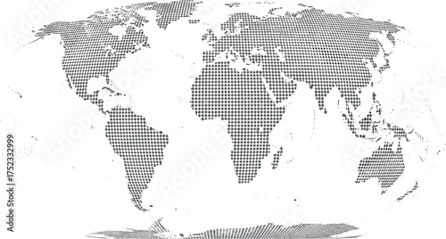 Digital world map in pixel art style, abstractly illustrating global data, interconnectedness, and communication. Ideal for technology, modern design, and international concepts