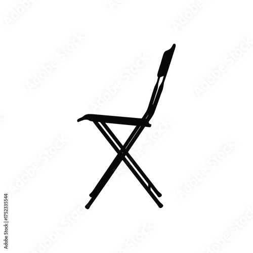 Folding Chair Side View – Portable Event Seating Silhouette