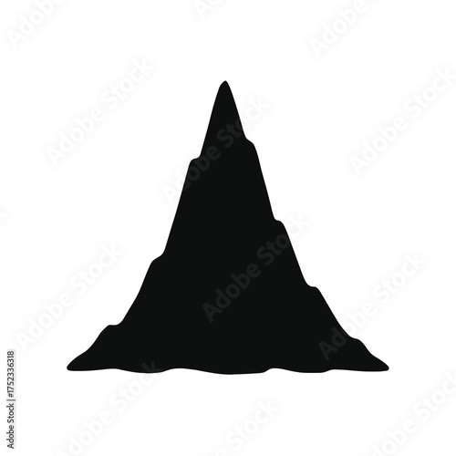 Single Mountain Peak Silhouette – Minimal Vector Icon