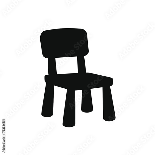 Chunky Kids Chair – Nursery Furniture Silhouette Vector