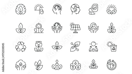 Wallpaper Mural Nature conservation and sustainability icons environment ecology Torontodigital.ca