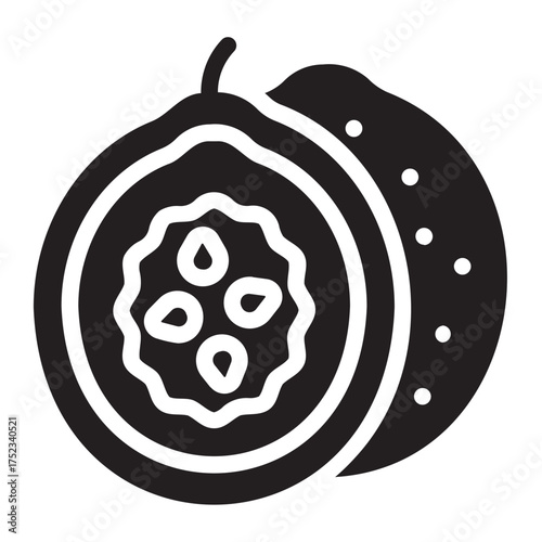 passion fruit glyph icon