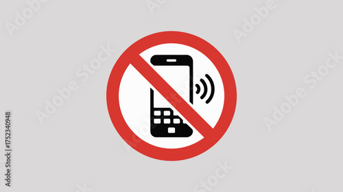 Prohibition sign against using mobile phones, indicating silence and discretion.