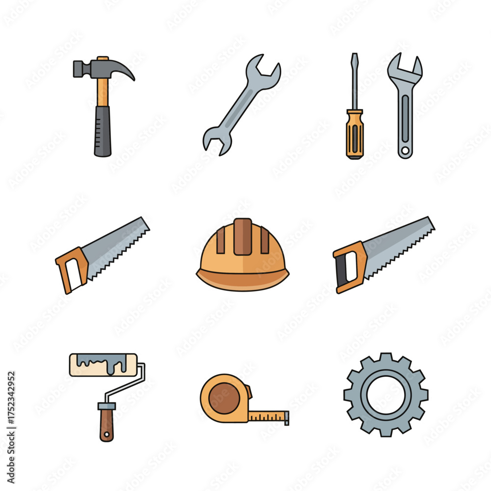 Obraz premium Tools & Construction Icon Set