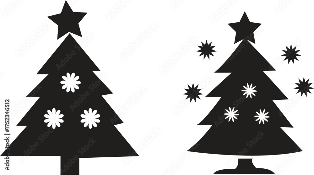Fototapeta premium set of christmas tree icons