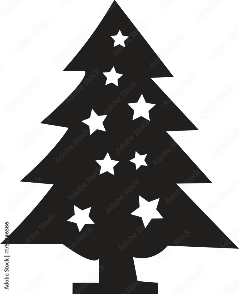 Fototapeta premium christmas tree vector single icon 