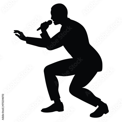 Silhouette of a man singing