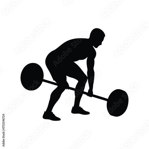Man performing deadlift exercise silhouette suitable for fitness advertisement