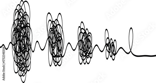 Abstract Scribble Line Art Composition Conceptual Illustrations and Graphic Design Elements