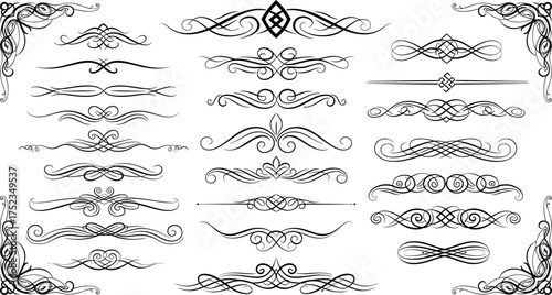 Ornate Flourishes Decorative Elements for Elegant Design Projects