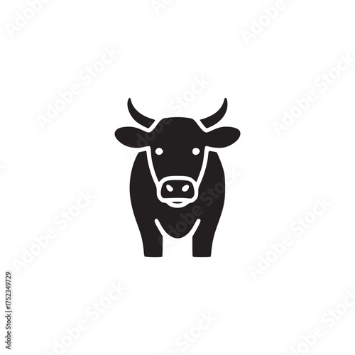 Illustration of a cow, standing in a field, this simple yet powerful image captures the essence of agriculture and the beauty of farm animals