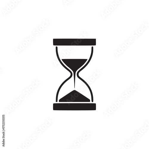 Vector art of hourglass icon symbol of time, sand, countdown, and deadline simple flat design for web, mobile app, or print vector illustration of a classic sandglass