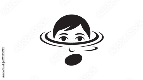 Dizzy head vector icon flat design illustration of vertigo or confusion isolated on white background