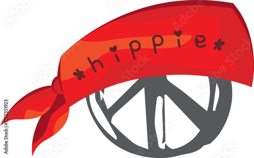 Hippie themed logo with bandana