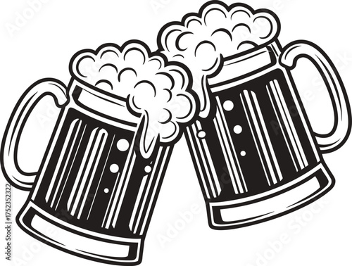 Beer mug silhouette Vector isolated on white background