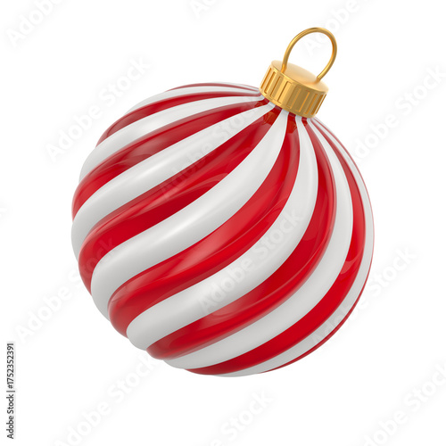 Christmas ball on white background. Isolated 3D illustration