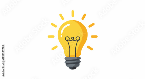 Bright idea bulb glowing with radiant energy, symbolizing innovation, creativity, and sudden inspiration for new projects and brilliant solutions.