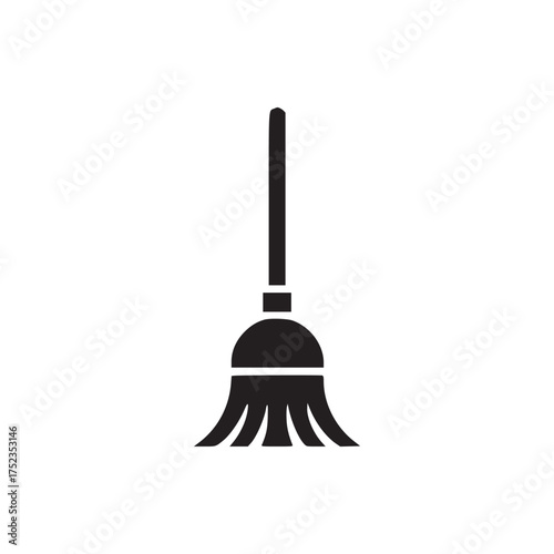 Vector art of broom cleaning tool for sweeping household implement for floor care traditional equipment for tidiness simple design for cleanliness and maintenance