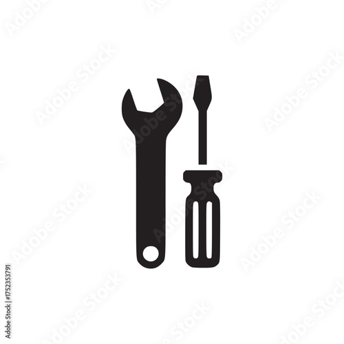 Illustration of a wrench and screwdriver the tools suggest repair, maintenance, and construction perfect for hardware stores, handyman services, or diy projects