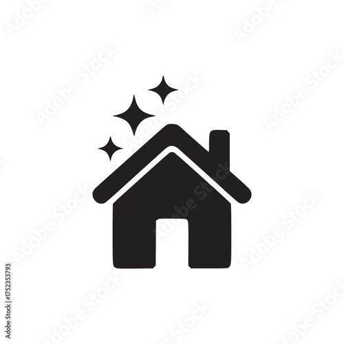 Illustration of a sparkling house the clean home suggests hygiene, comfort, and a sense of wellbeing ideal for cleaning services, real estate, or home improvement themes