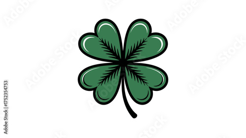 Vibrant green four-leaf clover symbolizing good luck and fortune