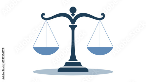 Symbol of justice and balance, a classic weighing scale on a white background.