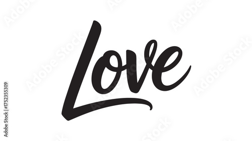 Love calligraphy vector lettering elegant handwritten word for greeting cards posters and romantic designs isolated on white background