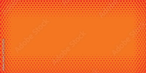 Dots halftone orange color pattern gradient texture with technology digital background. Dots pop art comics with summer background. modern Dots halftone