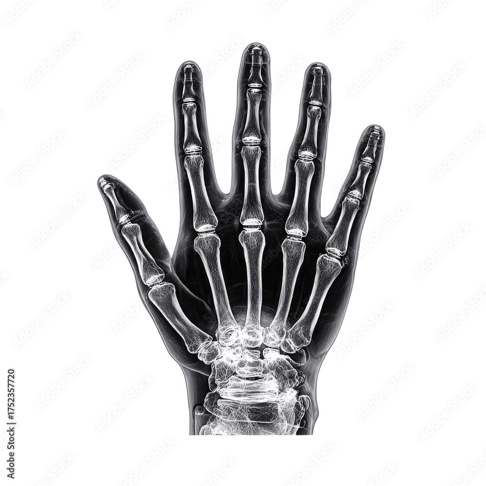 Naklejka premium Human Hand Bones X-Ray Anatomy