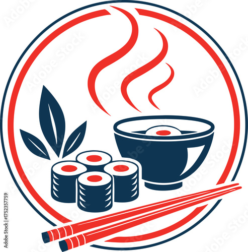 Delicious japanese cuisine featuring fresh sushi rolls and steaming hot soup with chopsticks ready for enjoyment