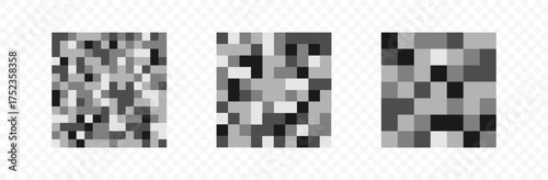 Grey pixel mosaic PNG. Censor blur pattern privacy protection background censorship texture