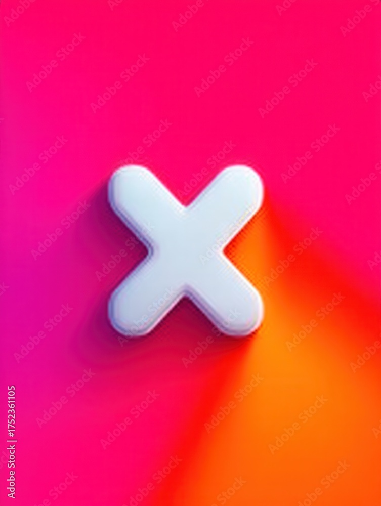 Obraz premium Bright and Colorful Abstract Design Featuring a White Letter X on a Vibrant Background