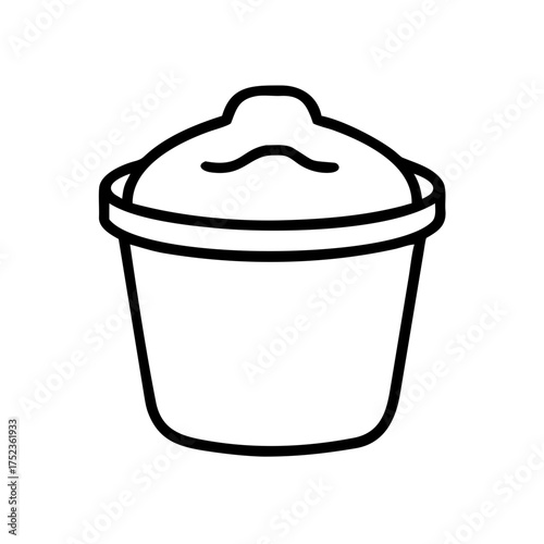Outline of a bucket with lid as an icon design  