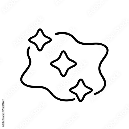 Outline of stars and swirls on white background - Concept of icons  