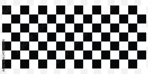 Abstract geometric pattern of black and white squares creating a classic checkerboard design with a modern feel