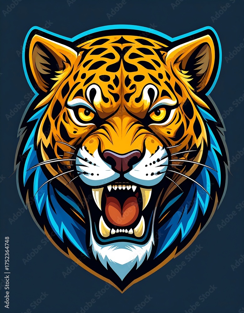 Fototapeta premium Fierce jaguar head graphic (1)