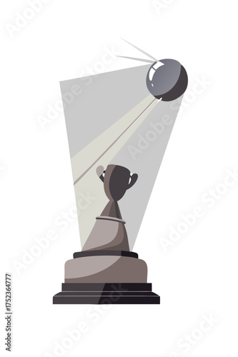 Trophy with sputnik as a symbol of space race
