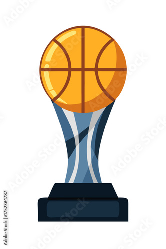 Basketball trophy, vector illustration, sport award