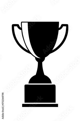 Black trophy, vector illustration, sport award